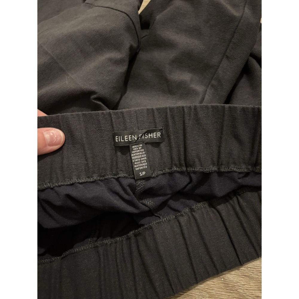 Eileen Fisher Pants Womens Small Black Crepe Ankle Crop Viscose Stretch Pull-On - Picture 4 of 7